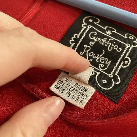 Vintage Y2K Cynthia Rowley 90's Women's Red Bell Sleeve Mini Dress Size 12 - Picture 6 of 11